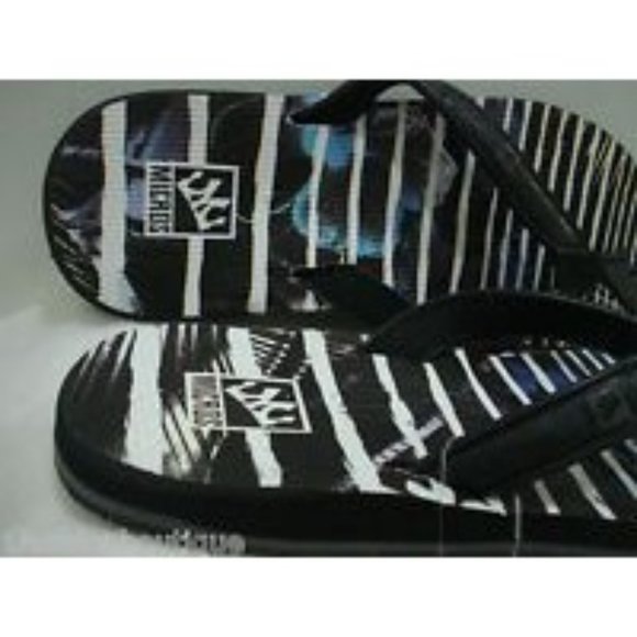 MICROS Mens Flip Flops Thong Sandal MZSD-353 Black/White Size 9 New - Picture 5 of 10